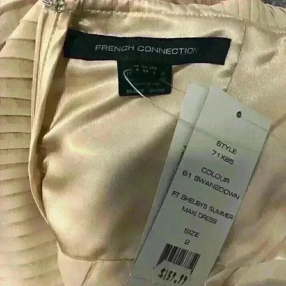 French Connection Shelby Summer Maxi Dress in Light Pink Pleated NWT sx 2 - Picture 7 of 9